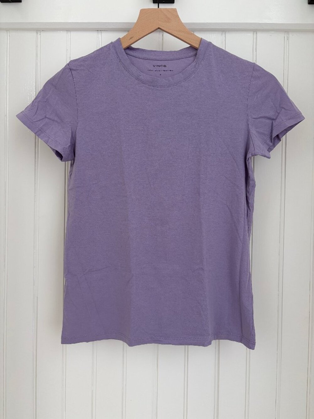 Vince Pima Cotton Tee Lavender Purple Crewneck Short Sleeve Peru Size S